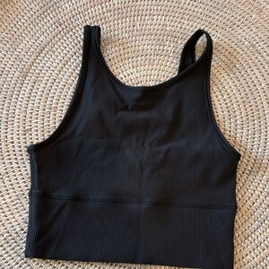lululemon athletica Black Ribbed Crop Top